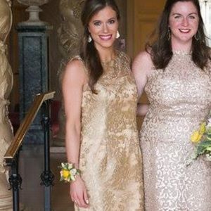 Gold BHLDN Bridesmaid dress